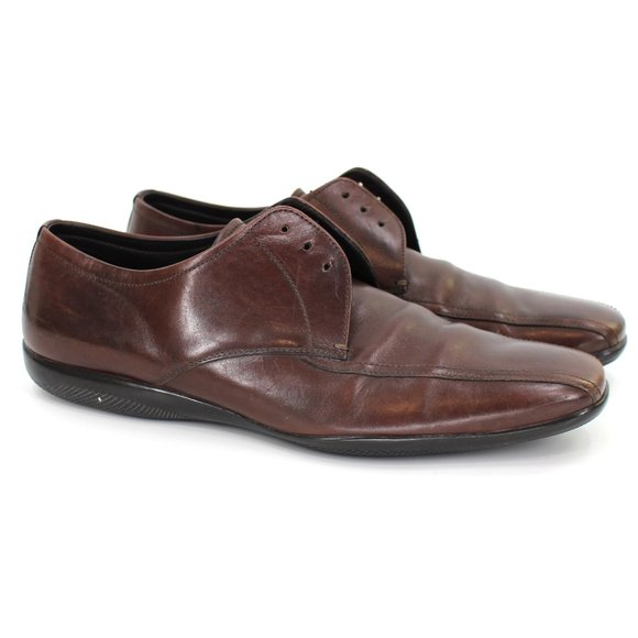 PRADA SPORT square toe shoes gun smoke